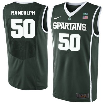 Men Michigan State Spartans NCAA #50 Zach Randolph Green Authentic Nike Stitched College Basketball Jersey PJ32P40ZG